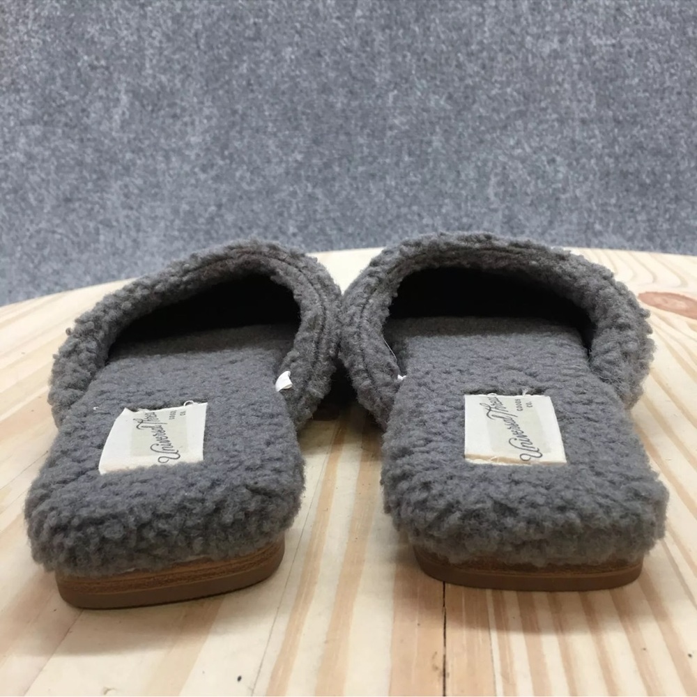 Universal Thread Slippers Womens 7.5 Margot Mules Gray Faux Fur Comfort Slip On - Picture 6 of 16